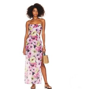 Lovewave The Nikola Maxi Dress Black And Purple Botanical Size XS